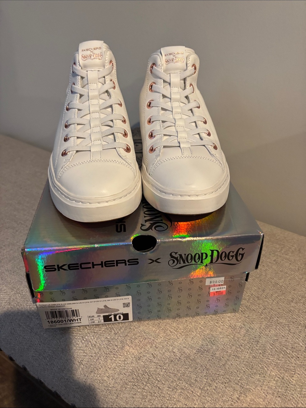 Skechers with Snoop Dogg White Leather Sneaker